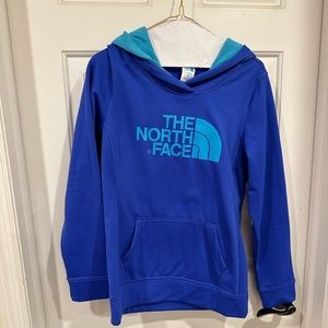 The North Face Periwinkle Blue & Teal Logo Hoodie M